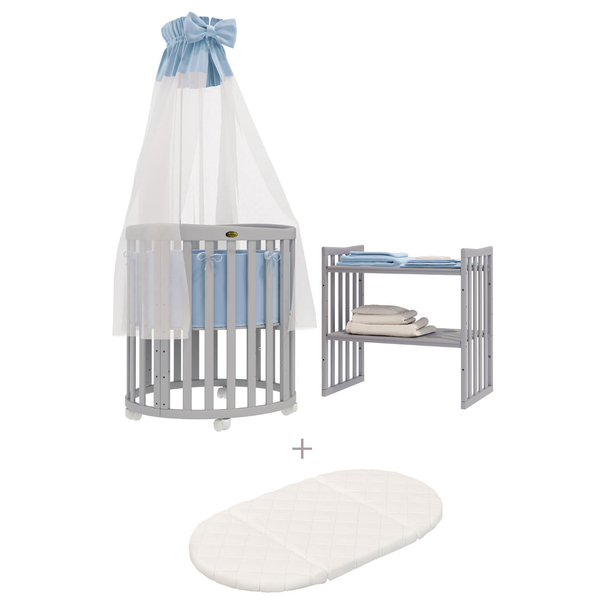 Baby Crib SmartGrow 7in1 - Inclusive Classic Bedding Set