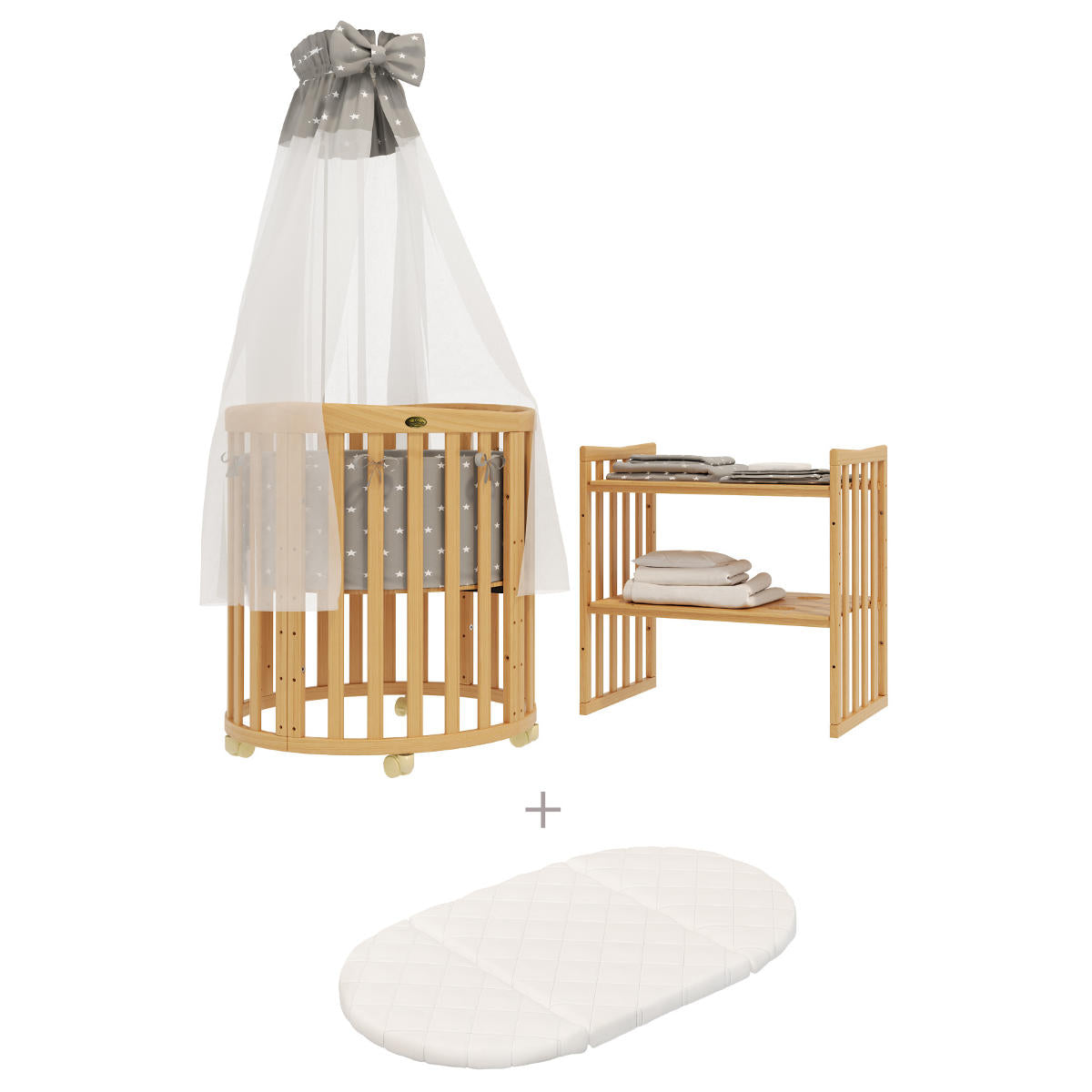 Baby Crib SmartGrow 7in1 - Inclusive Classic Bedding Set